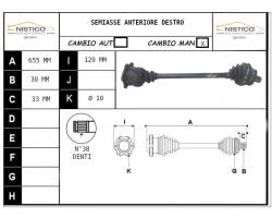 SEMIASSE ANTERIORE DESTRO VOLKSWAGEN Passat Berlina 3° Serie 8D0407452QV (00>05)