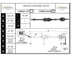 SEMIASSE ANTERIORE DESTRO TOYOTA Corolla Verso 1° Serie 4341013050 (02>04)