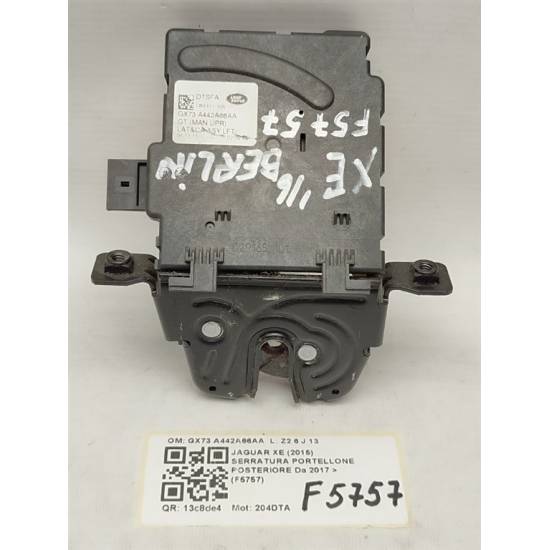 SERRATURA PORTELLONE POSTERIORE JAGUAR XE Serie (X760) GX73 A442A66AA 204DTA (15>)