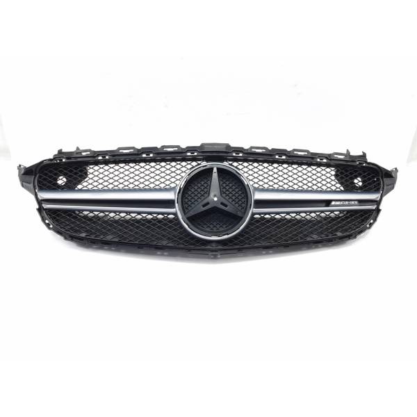 KIMISS 3 Pezzi Rifiniture Paraurti Anteriore Nero Lucido Per Mercedes Classe C W205 C205 AMG Line (2015-2018)