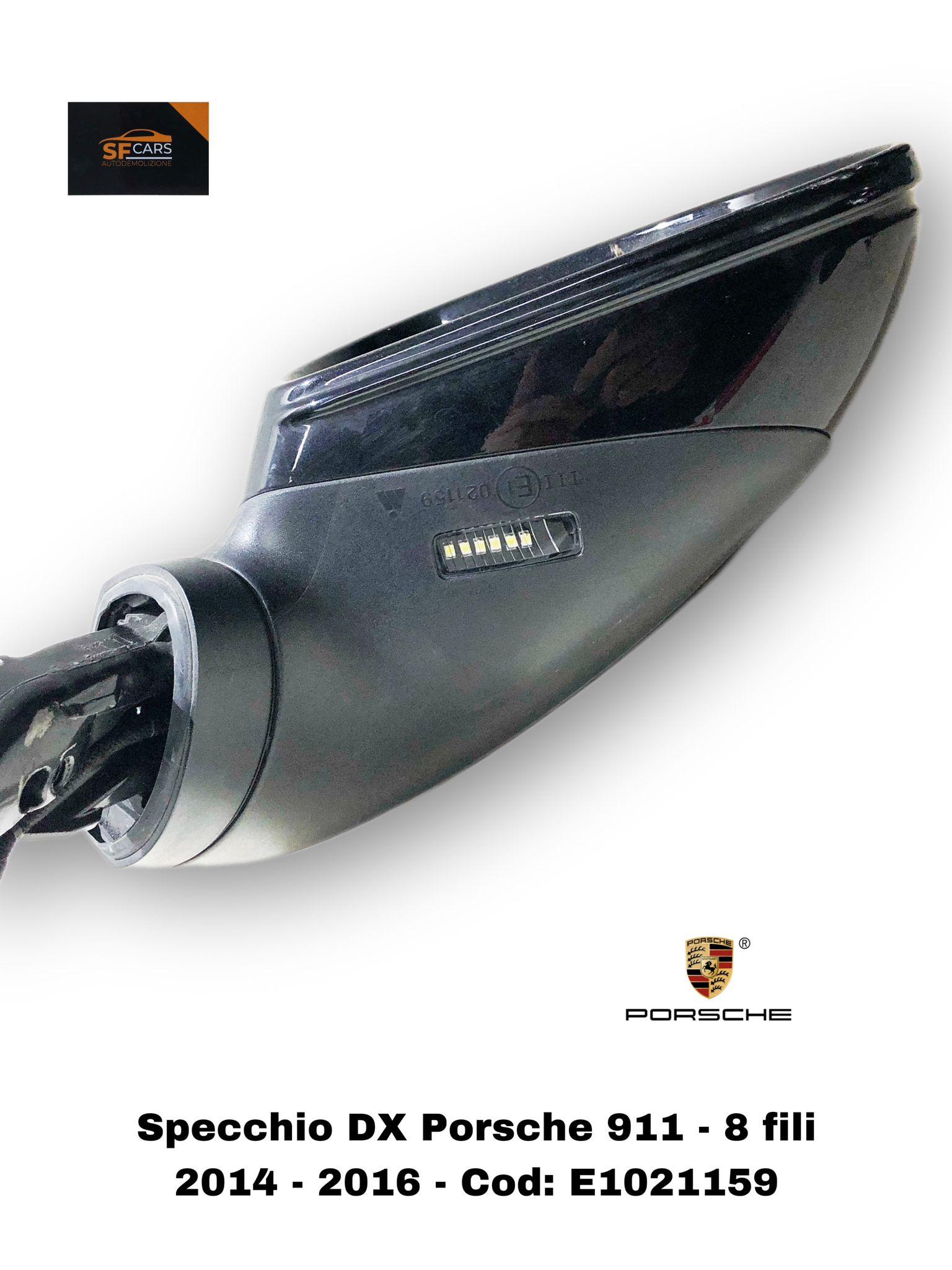 Copertura Specchietto Retrovisore Per Porsche 911 996/997 - Nero ABS Originale