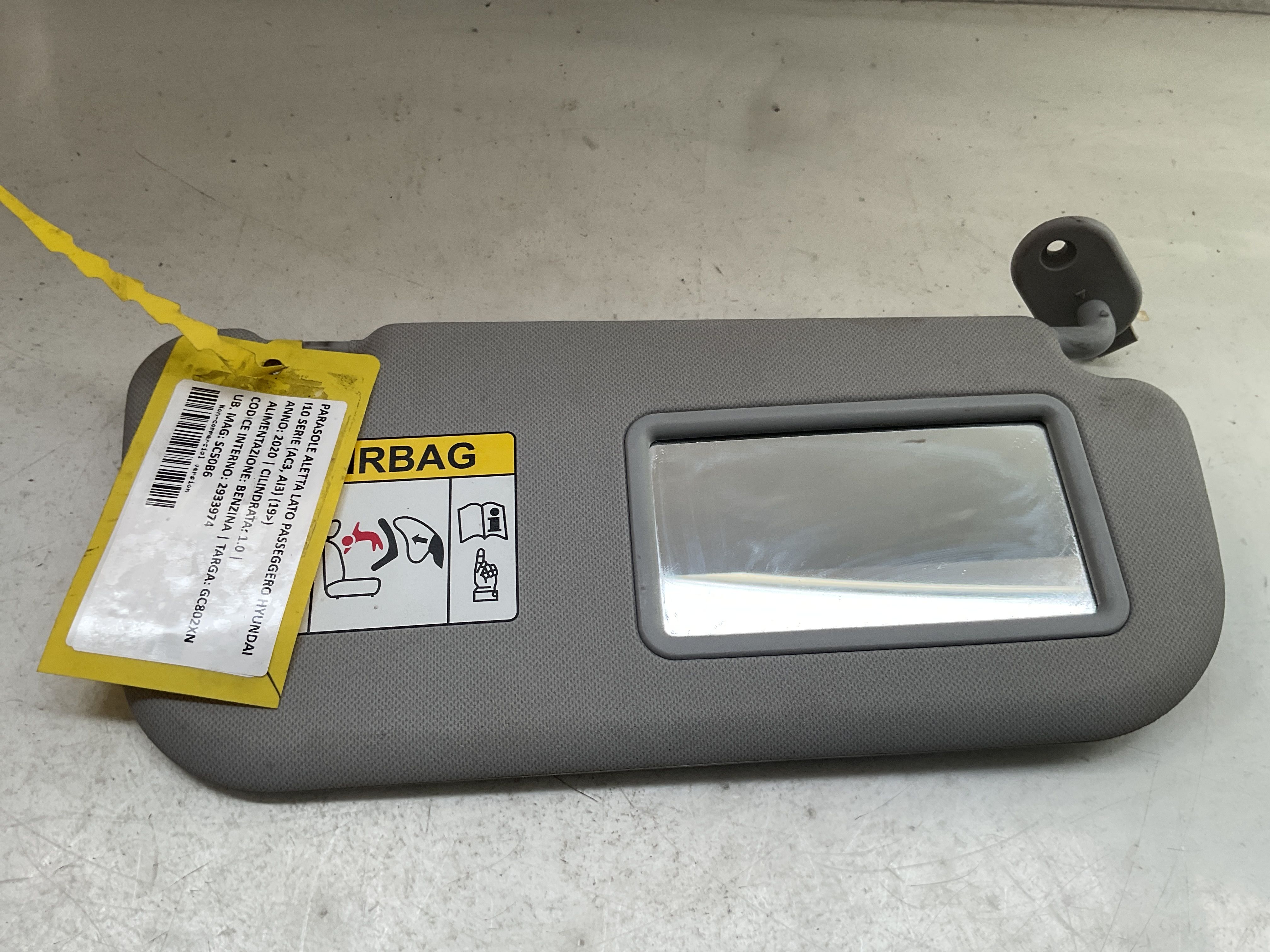 Parasole Auto Per Hyundai Elantra 2011-2015 E Veloster 2006-2016, Set Da 2 (Sx E Dx), Colore Beige, Ricambio OEM 852103X000TX